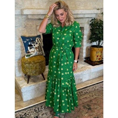 Women’s Solid Chiffon Knee-Length Dress With Bow Neck